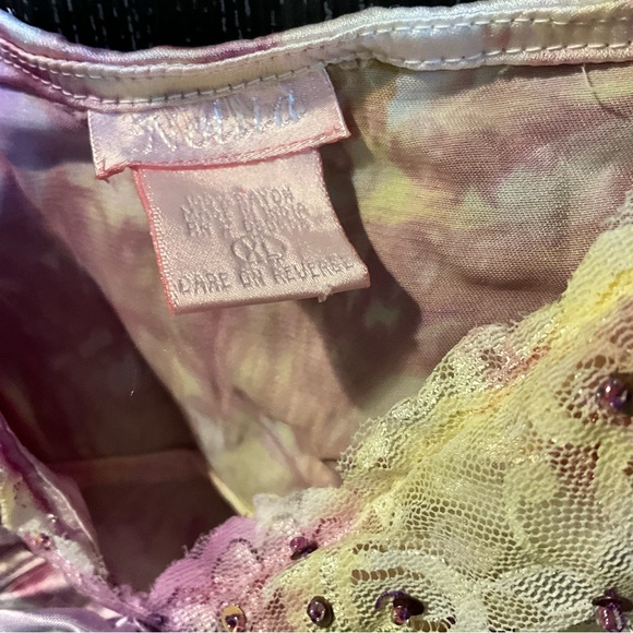 Lingerie tank top nightie lavender and yellow super cute l-xl y2k - Picture 2 of 5